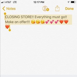 Selling everything make offers. Closing store